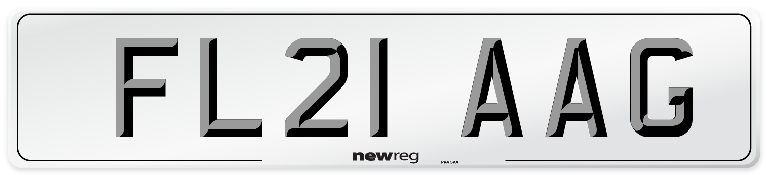 FL21 AAG Number Plate from New Reg
